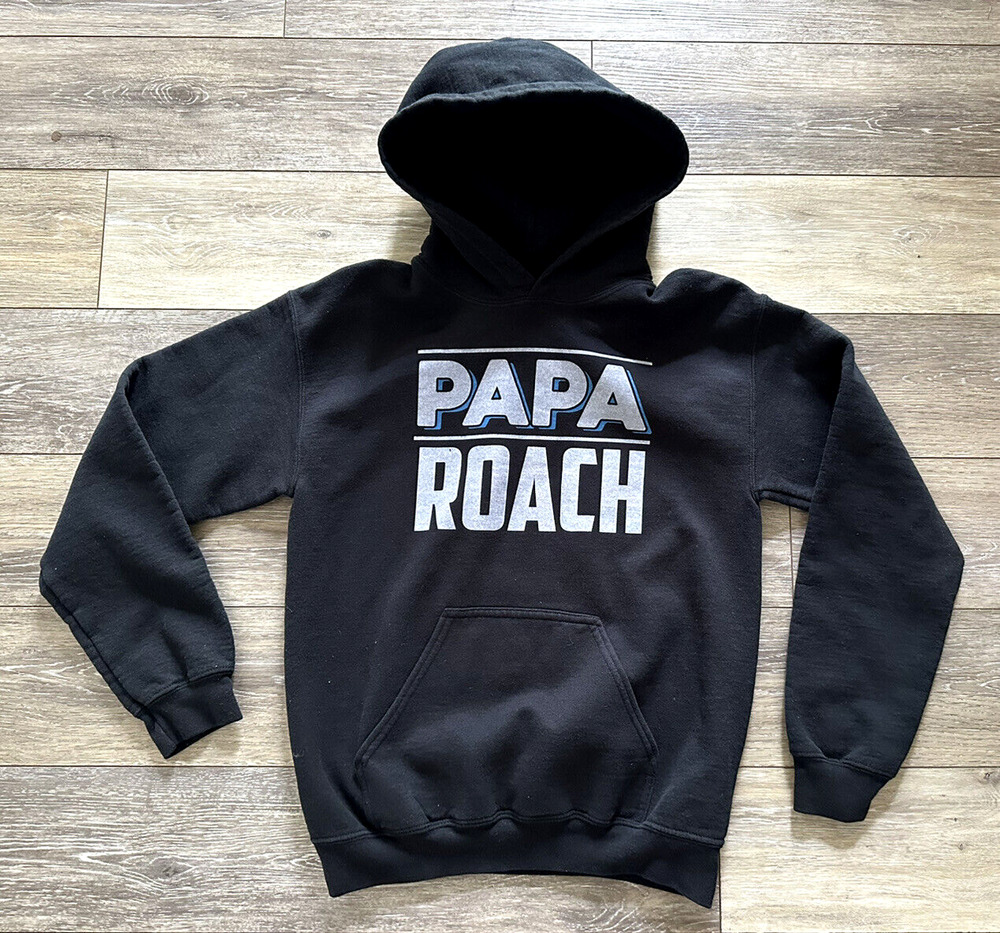 Papa Roach Concert Sweatshirt Black Hoodie RARE OG Rock Merch Mens Small S